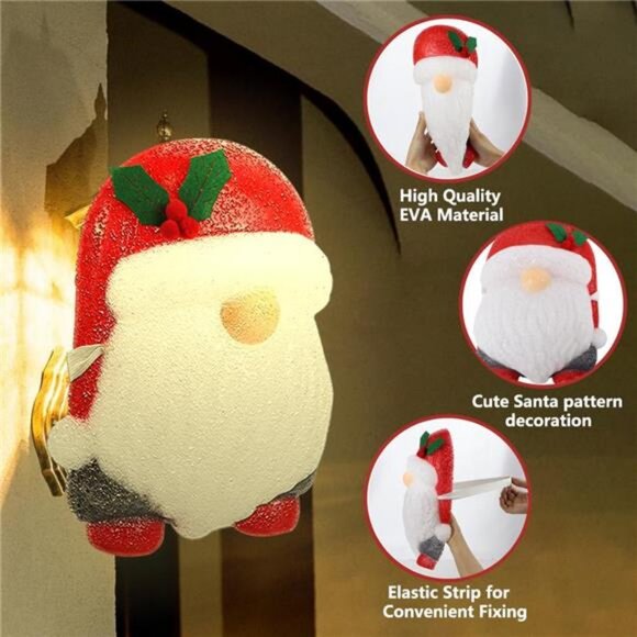2 Pcs Gnome Christmas Porch Light Covers, Christmas Outdoor...